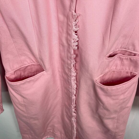 Esprit Trench Coat Jacket Size‎ M Bubblegum Pink Twill Mid Length Barbiecore Y2K - Picture 7 of 16